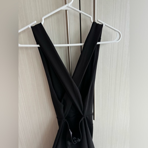 Black Deep V Jumpsuit - Picture 2 of 3